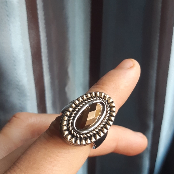 Earth Tone Brown and Silver Ring 7.5 - Picture 6 of 9